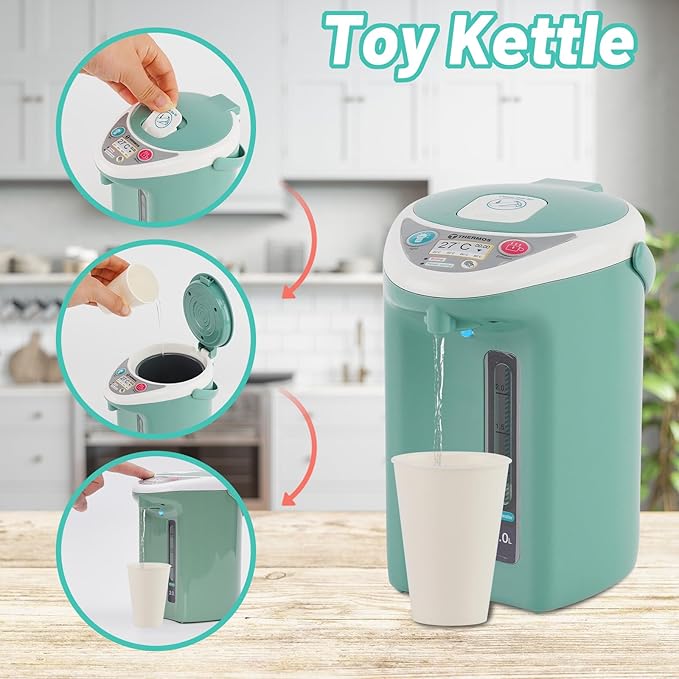 Kitchen Appliances for Kids Pretend Play Set Cooking Toys with Coffee Maker, Blender, Mixer, Toaster, Play Food, Utensils Kitchen Accessories Set for Girls Boys Gift