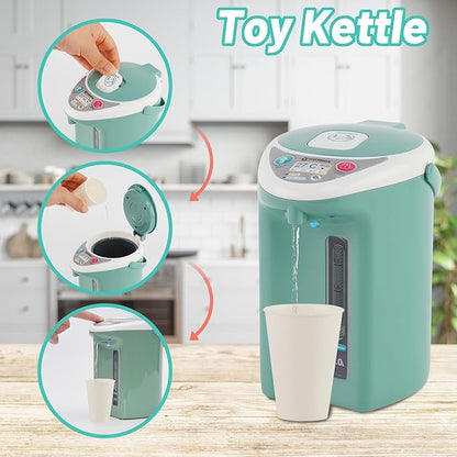 Kitchen Appliances for Kids Pretend Play Set Cooking Toys with Coffee Maker, Blender, Mixer, Toaster, Play Food, Utensils Kitchen Accessories Set for Girls Boys Gift
