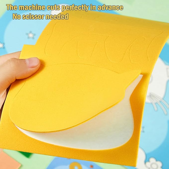 3D EVA Foam Stickers for Toddlers 12PCS Sticky Foam DIY Craft Preschool Art Class Drawing Sticker Puzzle Art Kit for Kids Boys Girls (Cartoon Animals B)