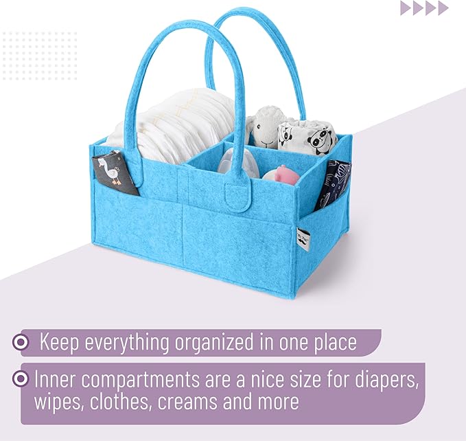 Mr. Pen- Baby Diaper Caddy Organizer, Blue, Nursery Storage Bin and Car Organizer for Diapers and Baby Wipes