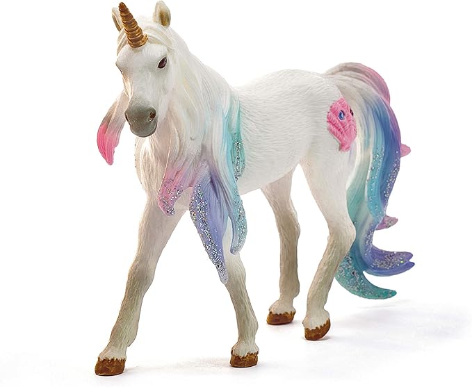 Schleich bayala Mythical Decorated Sea Unicorn Mare - Featuring Glittery Details, Rhinestones, and Gems, Imaginative Fun and Durable Toy for Girls and Boys, Gift for Kids Ages 5+