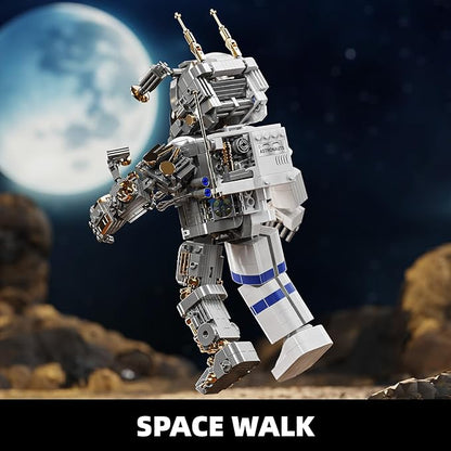 TYCOLE City Space Astronaut Building Toy Set -Translucent Classic Spaceman Model Building Block Set with Display Stand,Home or Office Decor,Idea Christmas Birthday Gift for Adults&Kids 8+ (860PCS)