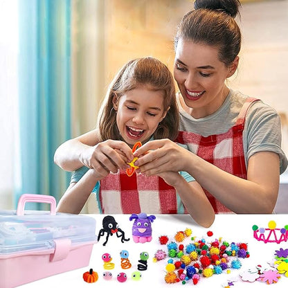 Itopstar 3000 Kids Arts and Crafts Supplies for Kids Girls Crafting Supply in 3 Layered Plastic Art Box All in One Kids Ages 4 5 6 7 8 9 10 11 & 12 Year Old Girls & Boys Crafting Supply Set