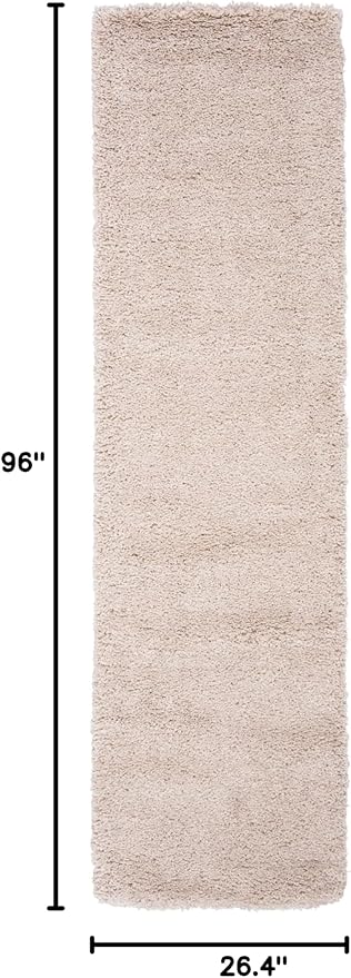 SAFAVIEH Royal Shag Collection Runner Rug - 2'2" x 8', Beige, Non-Shedding & Easy Care, 2-inch Thick Ideal for High Traffic Areas in Living Room, Bedroom (RYG115B)