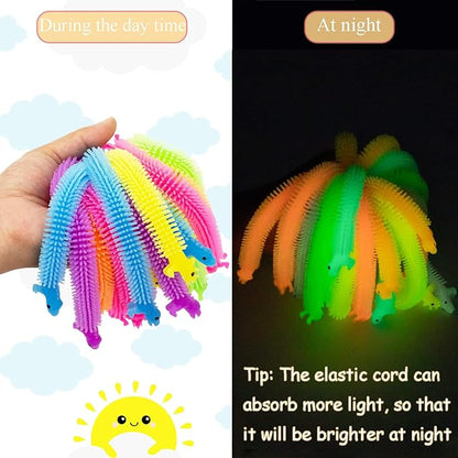 Valentines Day Cards for Kids- 24Pcs Dinosaur Valentines Cards with Glow in Dark Dinosaur Stretchy String Sensory Fidget Toys for Kids Valentines Party Favors Classroom Exchange Gifts School Supplies
