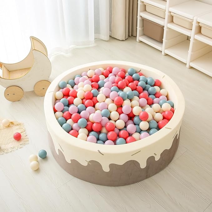 GOGOSO Colorful Ball Pit Balls - 2.15inch 100pcs Plastic Balls for a Fun and Exciting Play Experience at Carnivals and Events, Pink+Purple+Blue+White