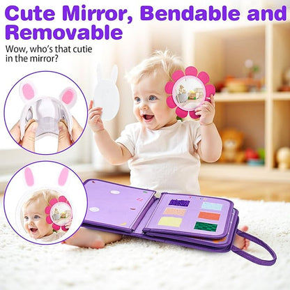 JHkim Busy Board Montessori Toys for Toddlers 1-3, Birthday Gifts for 1 2 3 4 Year Old Girl, Autism Sensory Travel Toy, Educational Activity Busy Book, Preschool Learning Fine Motor Skills Toys,Purple