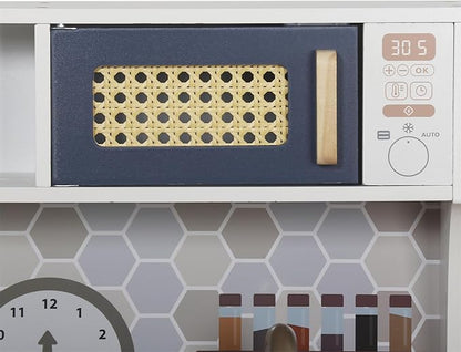 Toy Kitchen Playset for Kids, Electronic Play Stove with Light&Sounds, Pretend Play Cooking Toys Kitchen Set with Cookware Accessories,Toddlers Kitchens Toys Festival Gift for 3+ Year Old Boys Girls