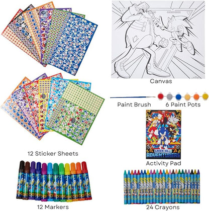 Innovative Designs Sonic The Hedgehog Creative Coloring Canvas Painting and Activity Set for Kids, 1000+ pcs