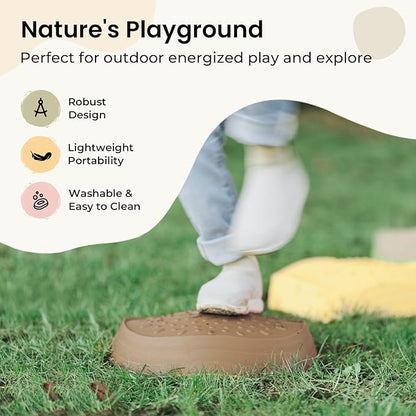 Tiny Land Stepping Stones for Kids, 5pcs Non-Slip Toddler Stepping Stones, Sensory Stepping Stones for Promoting Toddler's Balance & Coordination Skills, Stepping Stones for Toddlers 3-5