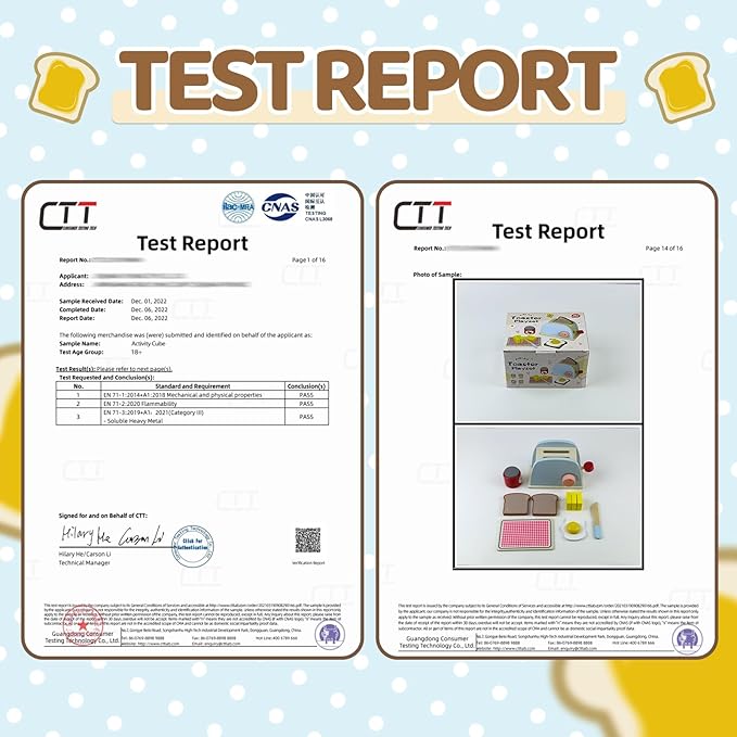 Airlab Play Kitchen Accessories Toddlers 1-3 Wooden Pop-up Toaster Toy Play Food Kids Age 1 2 3, Bread, Butter, Poached Egg Cutting Pretend Toys for 2-4 Year Old Toddlers Boys Girls