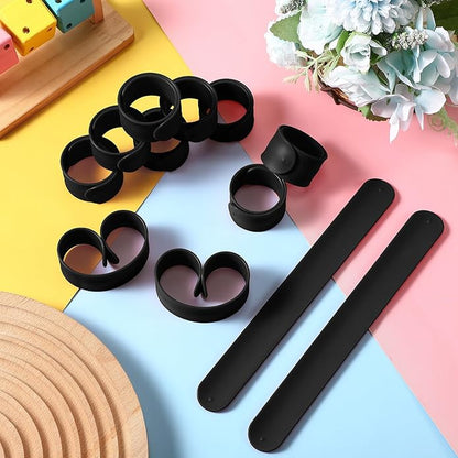 12 Pcs Silicone Slap Bracelets DIY Slap Bands Party Favors Bulk Blank Soft Wristband Wrist Snap Band for Craft Project DIY Painting Birthday Party Halloween Christmas