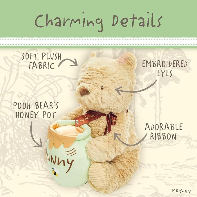 KIDS PREFERRED Disney Baby Classic Pooh Waggy - Musical Plush Stuffed Animal, 13 Inches , Brown