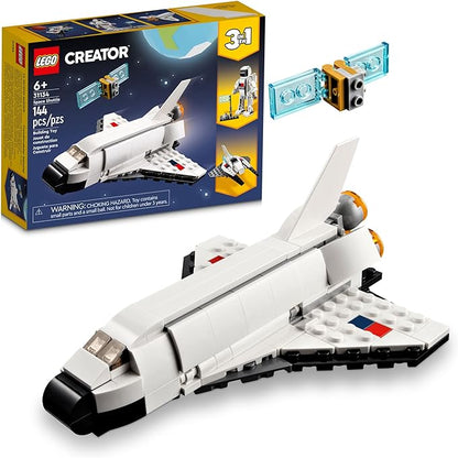 LEGO Creator 3 in 1 Space Shuttle Toys - Space Toys Building Set for Boys & Girls, Ages 6+ - Option to Build 2 Spaceships or Astronaut - Educational Gift for Kids Birthday & Holidays - 31134