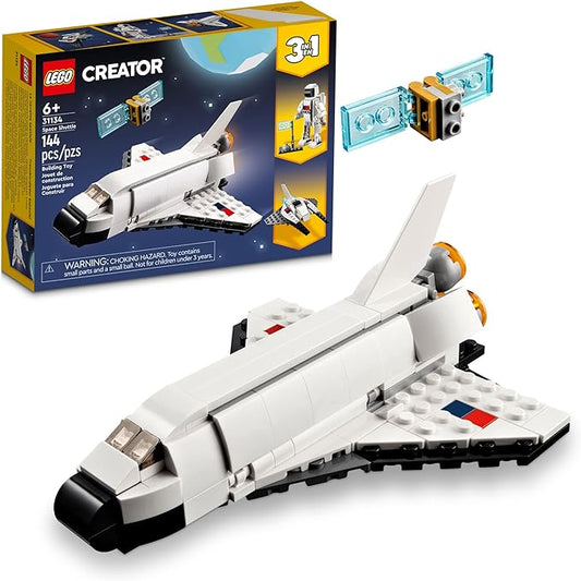LEGO Creator 3 in 1 Space Shuttle Toys - Space Toys Building Set for Boys & Girls, Ages 6+ - Option to Build 2 Spaceships or Astronaut - Educational Gift for Kids Birthday & Holidays - 31134