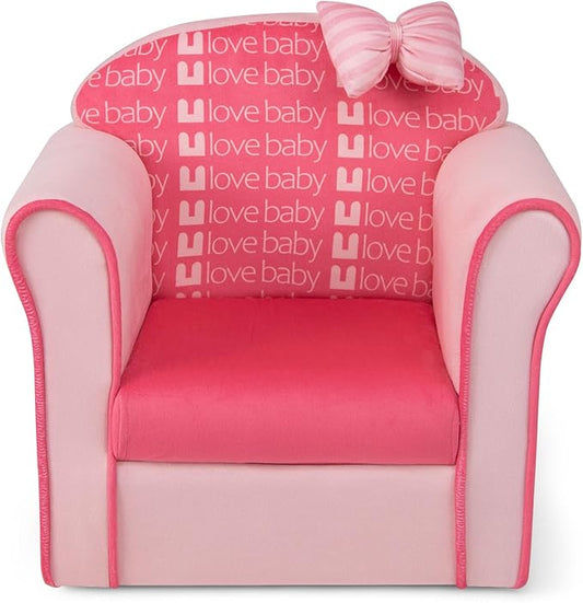 Costzon Kids Pink Couch, Children's Sofa Upholstered Armchair with Velvet Surface & High-Density Sponge, Lightweight Preschool Toddler Chair for Boys Girls Aged 1-3, Bedroom Playroom Gift Presents