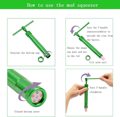 Stainless Steel Clay Extruder Sugar Paste Extruder Cake Fondant Decorating Tool Set Ceramics & Pottery Clay Extruders Mixers & Presses (Green)