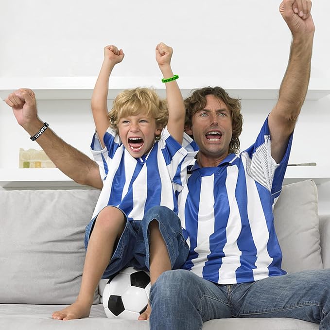 24 Packs Soccer Silicone Bracelets Party Supplies Soccer Motivational Rubber Wristbands for Sport Themed Football Themed Birthday Baby Shower Party Favors Award Gift