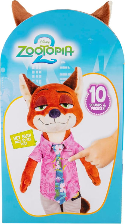 Disney’s Zootopia 2 14” Feature Plush Nick Wilde - 10+ Sounds and Phrases - Plush Toys for Kids and Preschoolers - Suitable for Ages 3+
