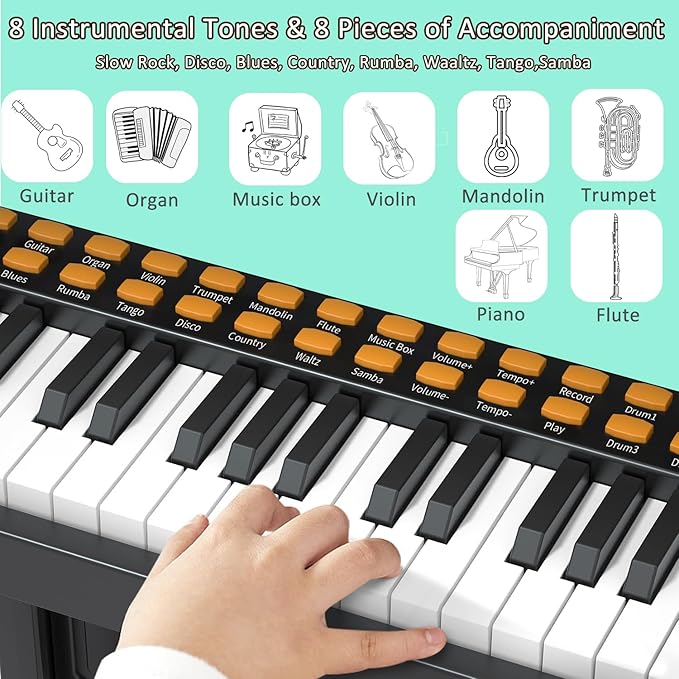 Piano Keyboard for Kids 3-6 - 37 Keys Electric Musical Keyboard with Microphone, Stand & Stool, Kids Learning Piano Toys for Beginners 3 4 5 6 Years Old Girls Boys Birthday Gift