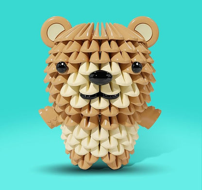 Creative Soft Building Blocks, Cute Animal kit Assembling Building Toys Gifts for Kids and 6+ Interactive Building Toy for Kids, Boys, and Girls (1109-BEAR)