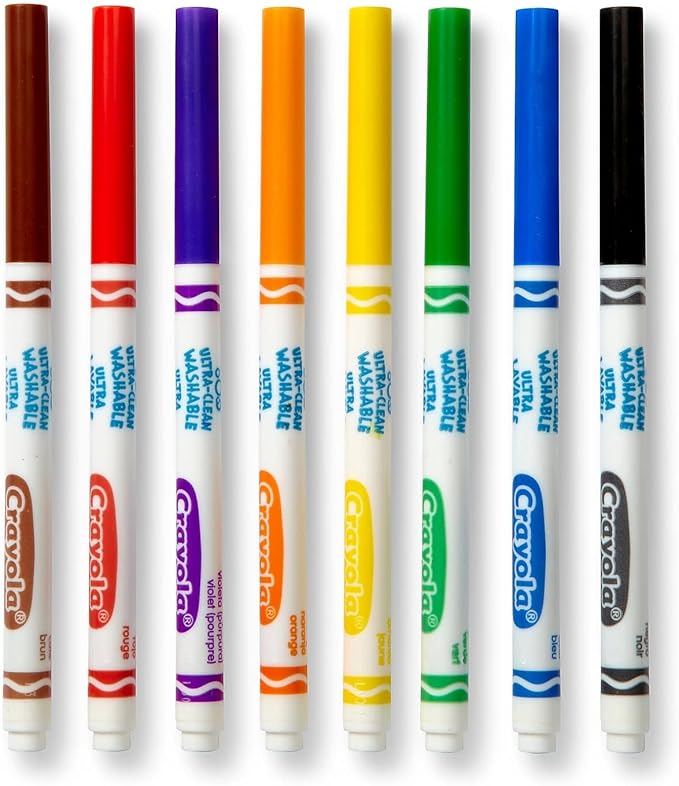 Crayola Classic Color Washable Markers fine tip pack of 8 [PACK OF 4 ]
