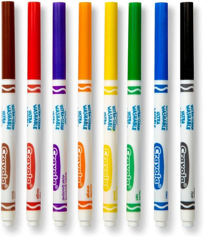 Crayola Classic Color Washable Markers fine tip pack of 8 [PACK OF 4 ]