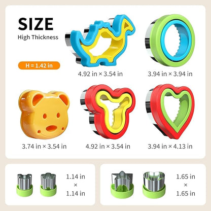Sandwich Cutter and Sealer, Sandwich Cutter for Kids 5 PCS（BIG）, Decruster Sandwich Maker, Great for Lunchbox and Bento Box - Boys and Girls Kids