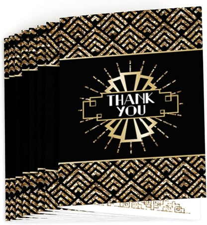 Big Dot of Happiness Roaring 20's - 1920s Art Deco Jazz Party Thank You Cards (8 count)