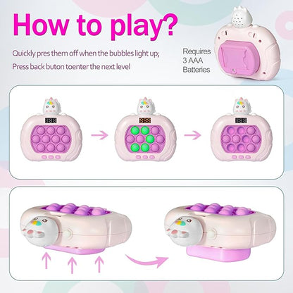 Blackma Fast Push Light Up Fidget Toys for Kids, Handheld Puzzle Game Sensory Toys, Christmas Toys Gifts for 3-12 Year Old Boys Girls (Unicorn)