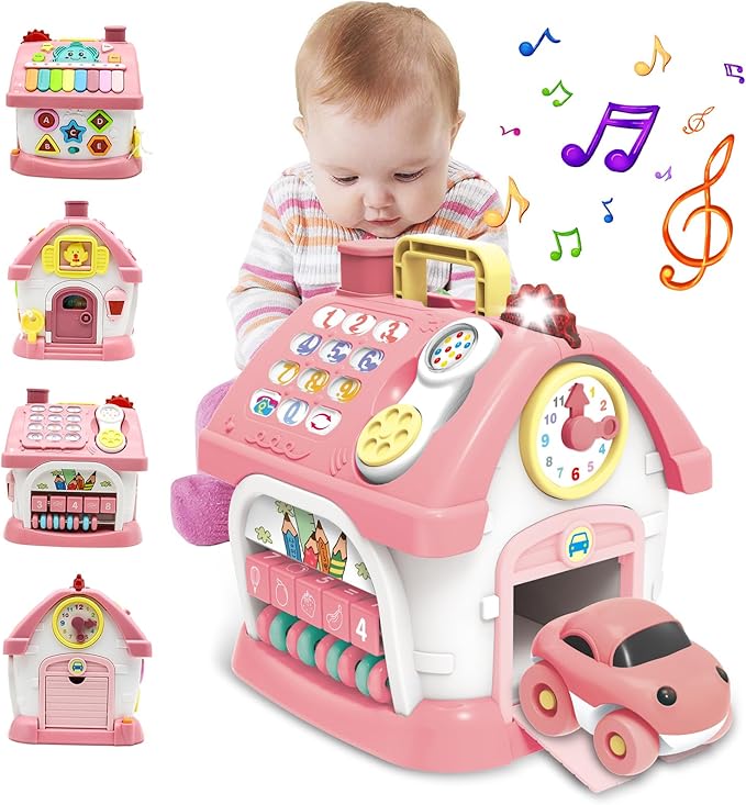 Ming You Montessori Toys for 1+ Year Olds Girl Gifts - 8-in-1 Musical Learning House Baby Toy 6-12 12-18 Months, Toddler Toys Age 1, 2 Year Old Girl Birthday Gifts