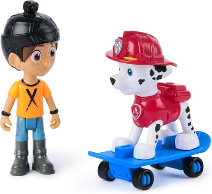 Paw Patrol Marshall & Daring Danny X Figures Set with Skateboard, Kids Toys for Boys and Girls Ages 3 and Up