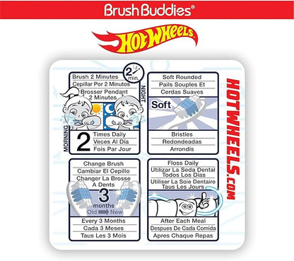 Brush Buddies 6-Pack Hot Wheels Toothbrush for Kids, Kids Battery Powered Toothbrushes, Toothbrush Pack, Soft Bristle Toothbrushes for Kids, Toddler Toothbrush Ages 2-4, Multicolor