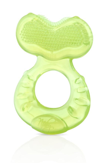 Nuby Silicone Teethe-eez Teether with Bristles, Includes Hygienic Case, Green (Pack of 1)