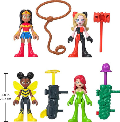 Fisher-Price Imaginext DC Super Friends Toys Rivals Figure Set with Wonder Woman Harley Quinn & Poison Ivy for Pretend Play Kids Ages 3+ Years