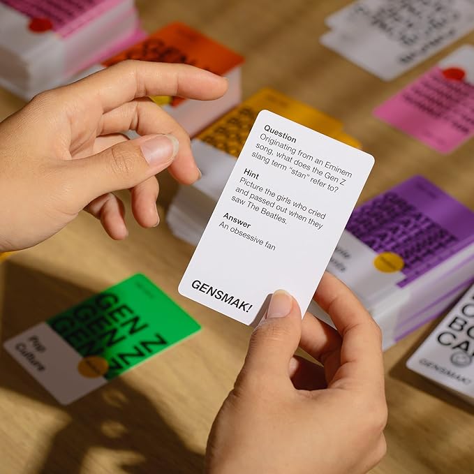 GENSMAK! Party Game - Engaging Multi-Generational Trivia Game with Comedic Hints - Fun for Family and Friends, Adults and Teens - Ages 10+, 2+ Players, 10+ Min Playtime (Packaging May Vary)