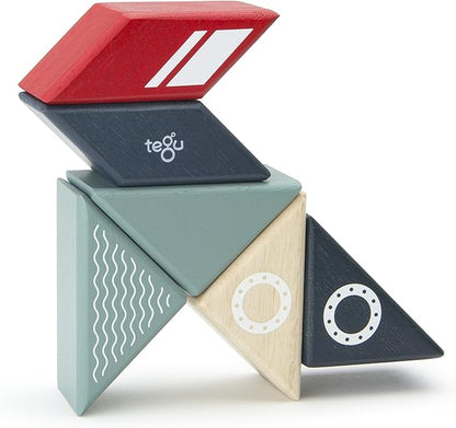6 Piece Tegu Travel Pal Magnetic Wooden Block Set, Tugboat
