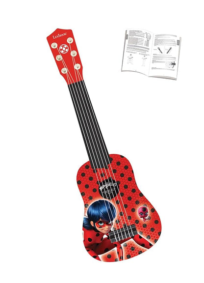Lexibook Miraculous Ladybug, My First Guitar for Children, 6 Nylon Strings, 21’’ Long, Guide Included, Red/Black, K200MI