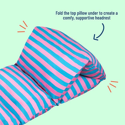 Wildkin Kids Microfiber Floor Lounger – Travel-Friendly, Sleepovers, Pillow Not Included - Pink Stripes