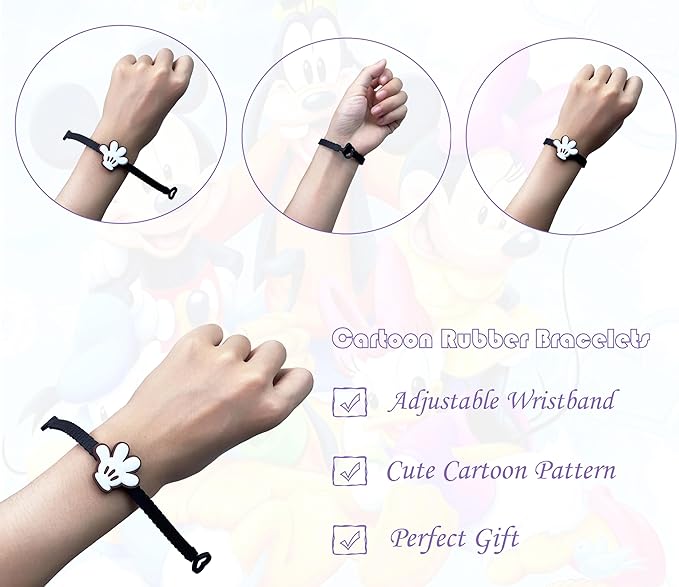 15Pack Rubber Bracelets Wristband Bracelets for Birthday Party Supplies Favors Prize Rewards (15)