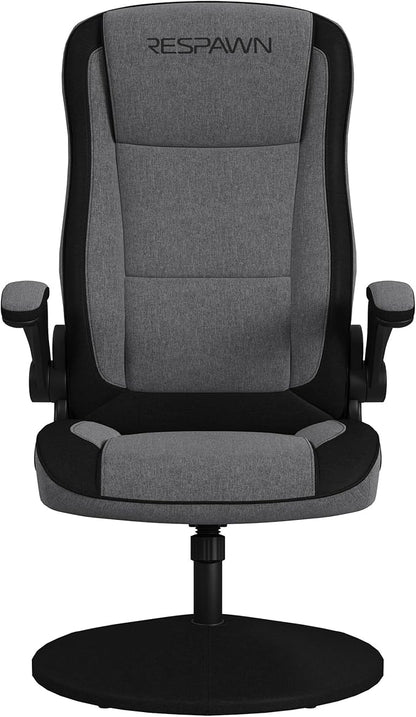RESPAWN 800 Gaming Chair Floor, Swivel Rocker Gaming Chair, High Back Ergonomic Floor Gaming Chair for Kids and Adults, Gaming Recliner, Floor Rocker Chair with Armrests - Grey Fabric