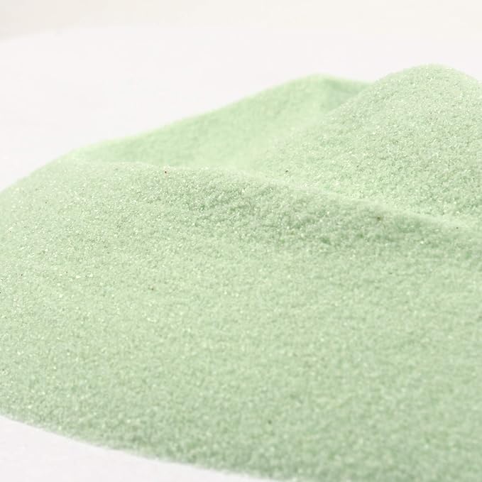 Shiny Stone Colorful Sand,Rainbow Sand,Art Sand,Colored Sand,Craft Sand,Decorative Wedding Vibrant Sand, 40 Colors 250g/0.55lb/8.81oz for Wedding Succulent Terrarium Vase (Shallow Green)