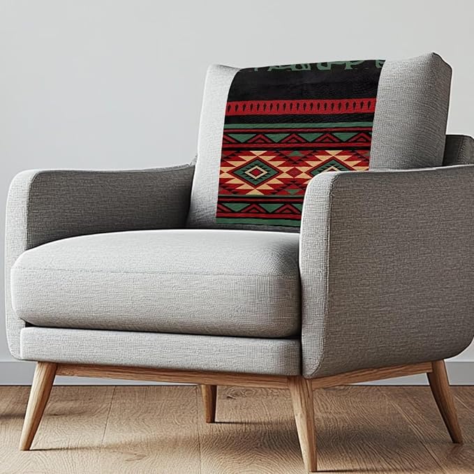 Navajo Recliner Headrest Cover Washable Red Sofa Headrest Covers Couch Headrest Covers Furniture Protector for Living Room Home 3 Pcs