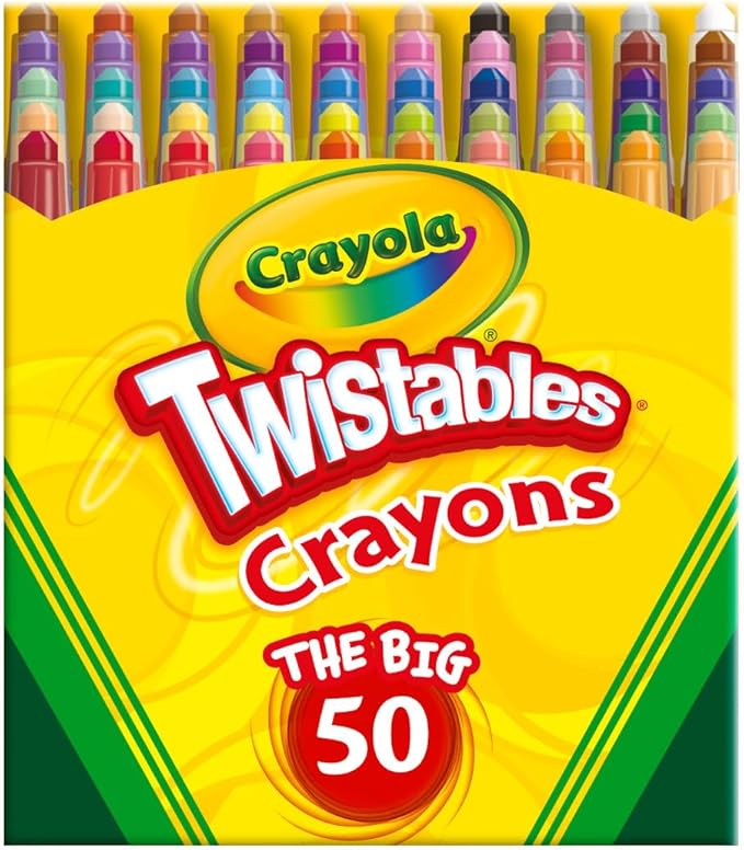 Crayola Mini Twistables Crayons for Kids (50ct), Arts & Crafts Supplies, Toddler Crayons for Coloring Books, Easter Basket Stuffer for Kids, Gifts