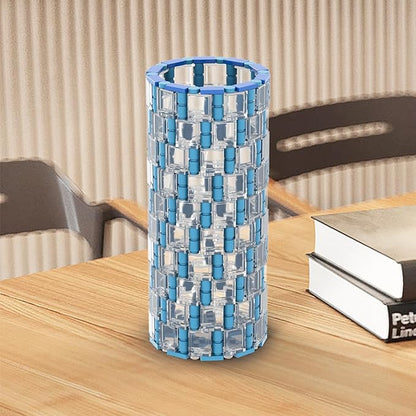 MOOXI-MOC Transparent Blue Vase Building Set,Compatible with Lego Flower Bouquet 10280,DIY Creative Building Blocks Display Arrangement Household Decorative Toys(340pcs)