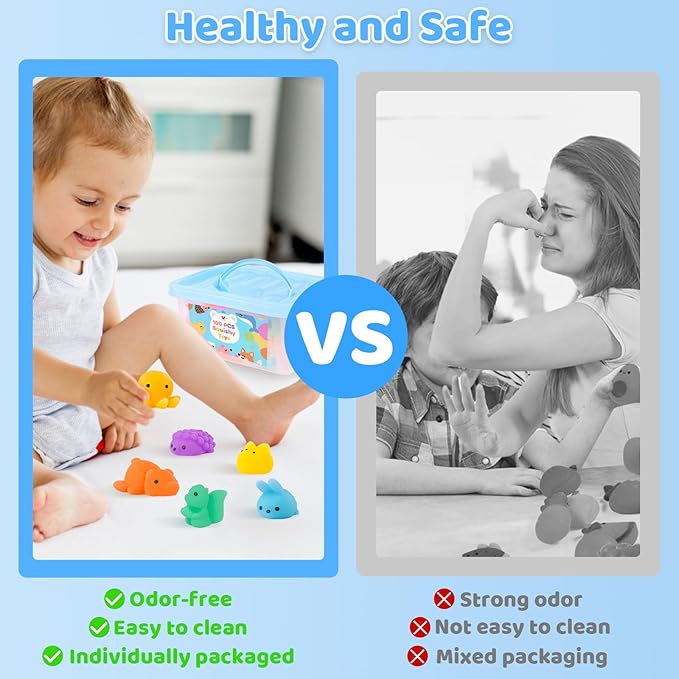 100 Pcs Party Favors & Squishy Toys Bulk for Kids 4-12, Fidget Toys Sensory Stress Relief Toys for Classroom Prizes, Christmas Stocking Stuffers, Birthday Goodie Bags & Teacher Supplies