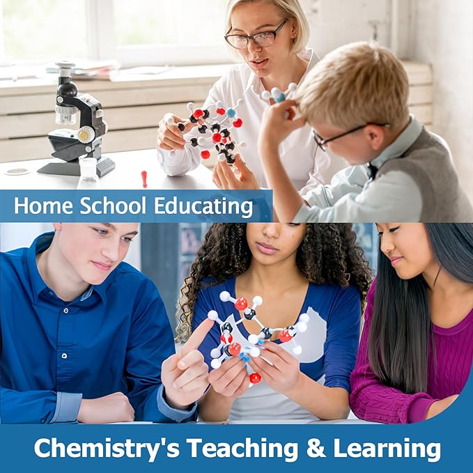 Molecular Model Kit, 444 Pcs Organic Molecular Chemistry Set, Atom Element Model Kit for Lessons in Chemistry, Molecular Structures Building kit, Ochem Science Gift for Teachers and Students