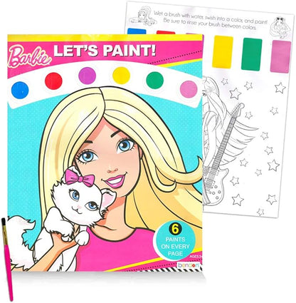 Barbie Coloring Books Activity Super Set ~ Giant Barbie Paint with Water Book, Stickers and More | Barbie Party Supplies