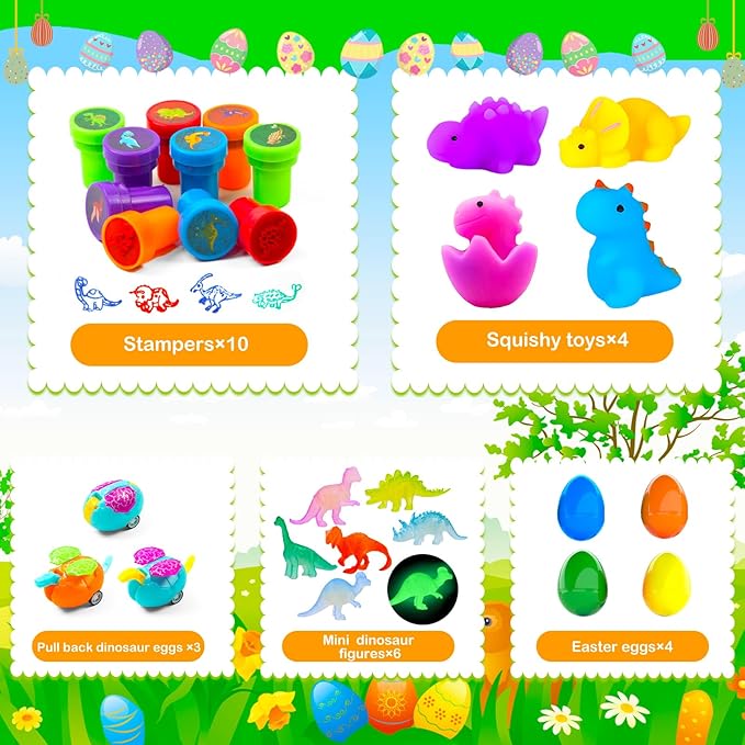 GOAUS Party Favors for Kids, Dinosaur Small Toys Prizes Bulk, Goodie Bag Stuffers, Treasure Box Toys for Classroom, Prize Box Birthday Gift Bag Easter Egg Fillers