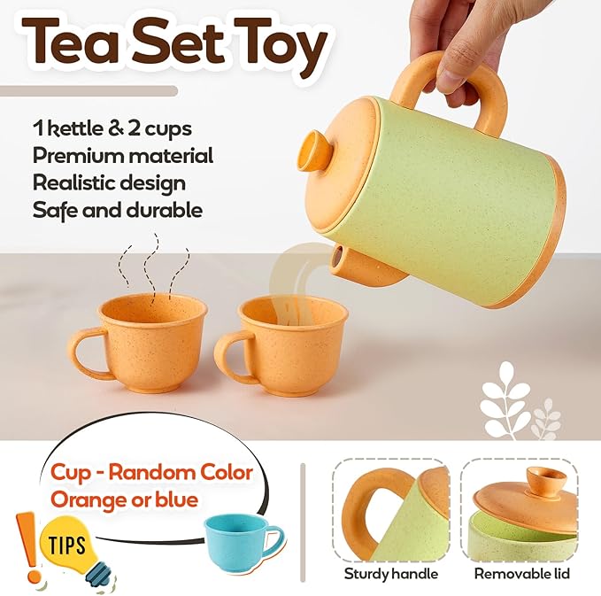 Play Kitchen Pots and Pans Set for Kids, Pretend Role Play Cooking Toys Gifts for Toddlers Girls Boys Ages 3 4 5 6